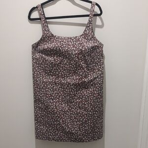 H&M Floral Brown Multi Color Boho Mini Jumper/Dress Festival Casual Party